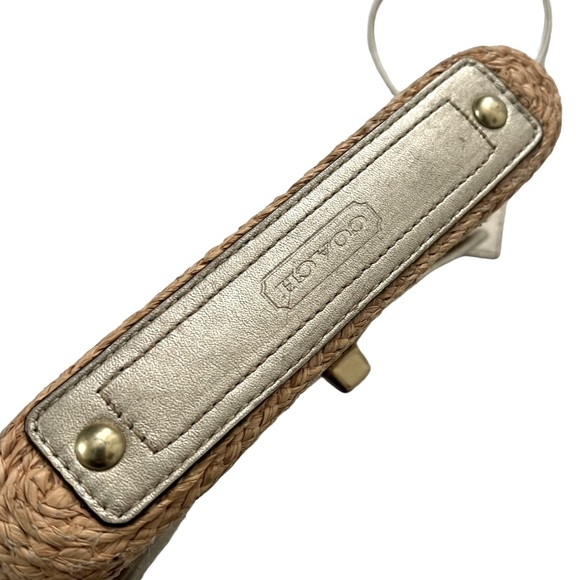 Vintage Coach Straw Woven Wrist Handbag - Picture 4 of 9